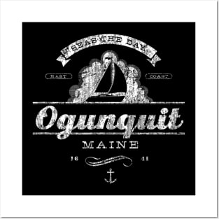 Ogunquit ME Sailboat T Shirt Vintage Nautical Throwback Posters and Art